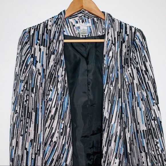 Mona Leah Textured Open Front Drape Collar Jacket - Picture 3 of 8